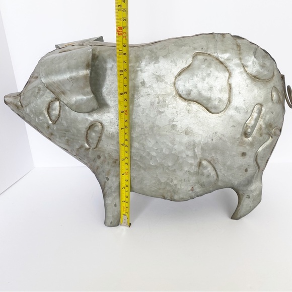 Pig Large Metal Hollow Le Jardin Apropos Home Collection 16.5” MWT Farmhouse - Picture 12 of 12